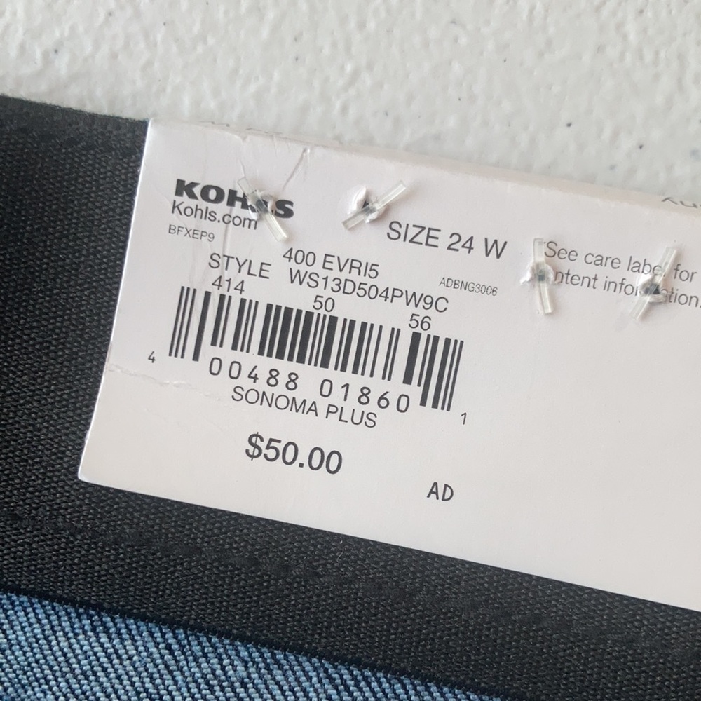 Sonoma more curvy fit bootcut jean no gap waistband shape retention 24W - Picture 14 of 14